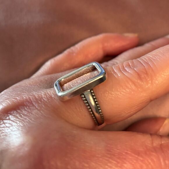 The big rectangle ring in 925 silver - Picture 8 of 10